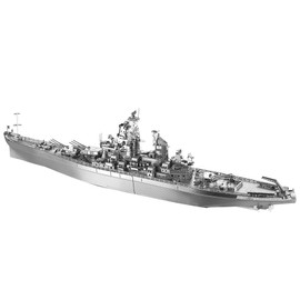 Piececool 3D Puzzles for Adults, USS Missouri Battleship Metal Model Kits, DIY 3D Metal Puzzle for Teenagers Students Stress Relief, Aircraft Carrier Toy Gift for Boys Men, 155 Pcs