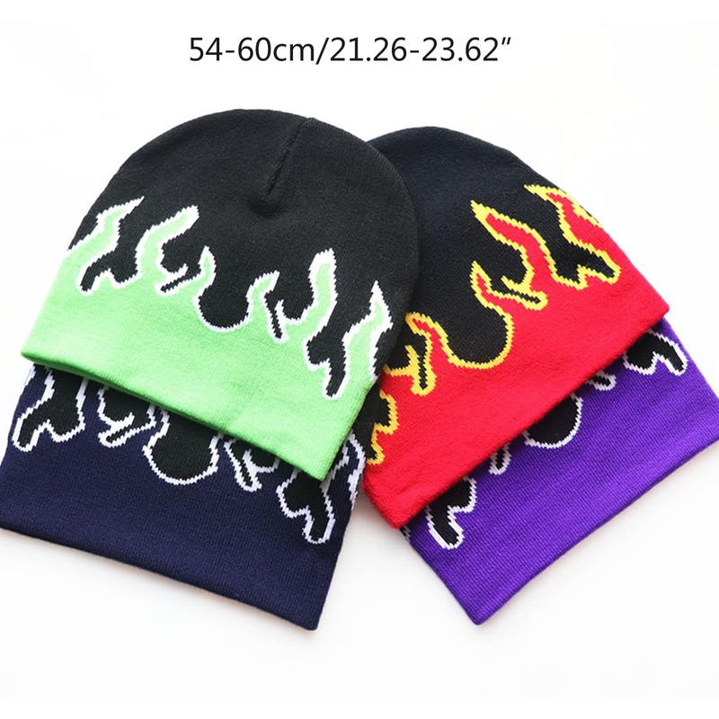 TONXX Flame Y2K Beanies Fire Flame Knitted Hat Skullies Slouchy