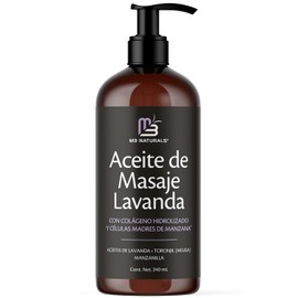 Aceite de Masaje Sensual de Lavanda con Colágeno y Células Madre, Terapia Reafirmante para Glúteos, Muslos y Abdomen, Aceite Corporal de Rápida Absorción, 8 fl oz de M3 Naturals.