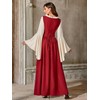 Abaowedding Women Renaissance Costume Medieval Dress Irish Cosplay Burgundy Large