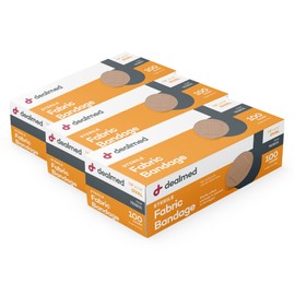 Dealmed Flexible Fabric Oval Spot Adhesive Bandages – 100 Count (3 Pack) Non-Stick Pad, Latex Free, Wound Care for First Aid Kit, 7/8" x 1 1/4"