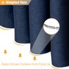 BTTN Navy Blue Shower Curtain - Linen Textured Heavy Duty