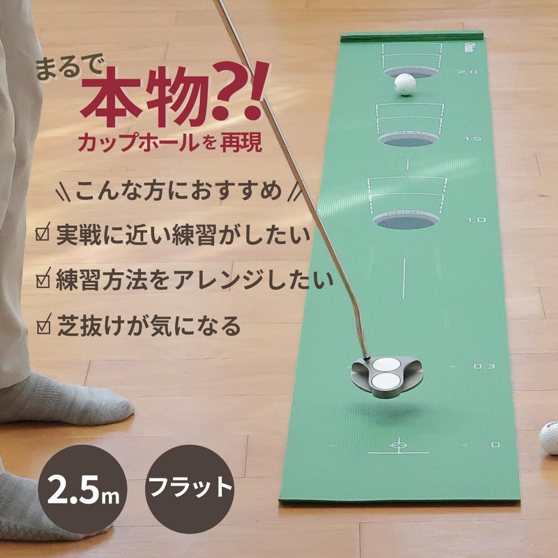 Tabata R-2.5 GV0142 Golf Putter Mat, 6.6 ft (2.5 m),