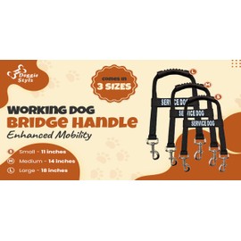 Doggie Stylz Service Dog Bridge Handle Guide Dog Harness - Durable Service Dog Accessories - Essential Service Dog Gear for Mobility and Training. Patches Sold Separately. Comes in 3 Sizes.