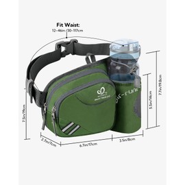 WATERFLY Fanny Pack Waist Bag: Waist Pack for Women Men with Water Bottle Holder Hiking Fanny Pack for Running Walking DogWalking Travel Cycling