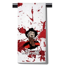 Freddy Gift Horror Movie Inspired Gift Scary Killer Fans Gift Welcome to My Nightmare Kitchen Towel (TO MY NIGHTMARE UK)