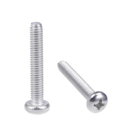 uxcell M4x25mm Machine Screws Pan Phillips Cross Head Screw 304 Stainless Steel Fasteners Bolts 30Pcs