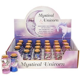 Homestreet Mystical Unicorn Wishes Jar with Sparkling Wishing Dust, Scroll and Unicorn Trinket (Indigo)