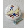 White Geese KNOB Goose Glossy Ceramic Dresser Drawer Pulls Cabinet