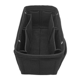 LEXSION Felt Purse Organizer Insert Bag organizer Multi Pocket Bag in Bag Organizer For Tote & Handbag Shaper 8008 Black S