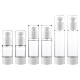 Pack of 6 Empty Airless Pump Dispenser, Cream Dispenser Pump Bottle, Empty Vacuum Travel Bottles, 15/30/50 ml Travel Dispenser Bottle, Vacuum, Cream Dispenser, Travel Bottles, Refillable Travel Pump