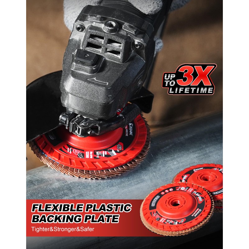 EZARC Flap Discs 80 Grit, 4-1/2" x 7/8" Ceramic Grain