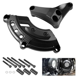 Engine Protection Cover with Crankcase Cover Kit - CNC Aluminium for Kawasaki Z900RS Z900 (Model 2018-2024) (Black)