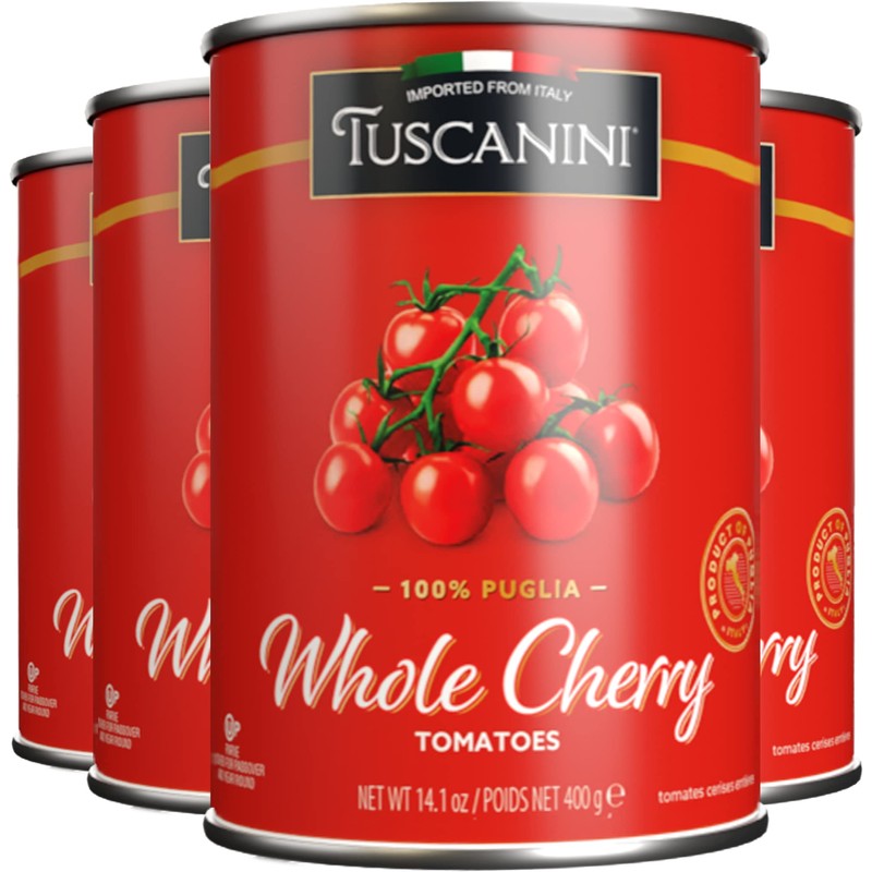 Tuscanini Whole Cherry Tomatoes 14.1oz (4 Pack) | Imported From