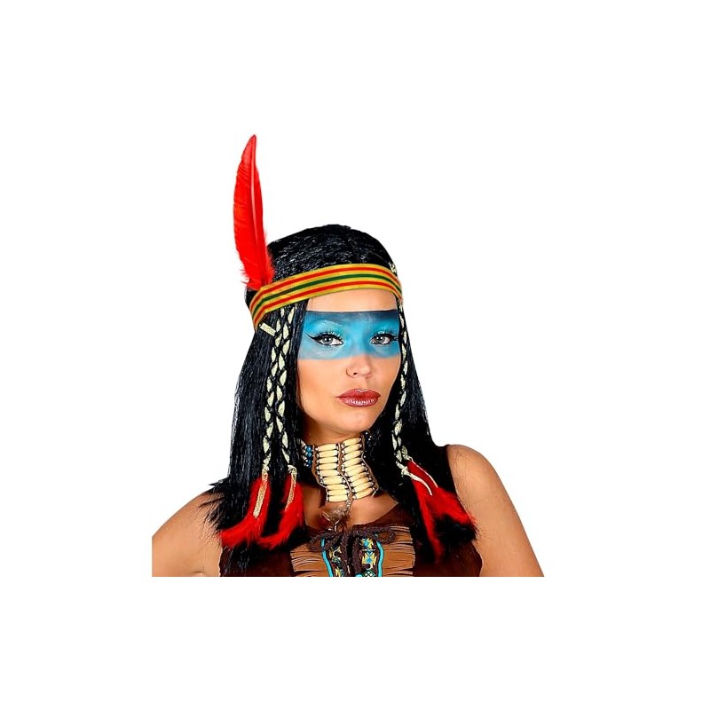 Cheyanne Indian Lady w/ Decoration Boxed Wig for Fancy Dress