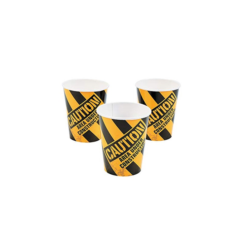 Fun Express - Construction Zone 9oz Cups for Birthday -