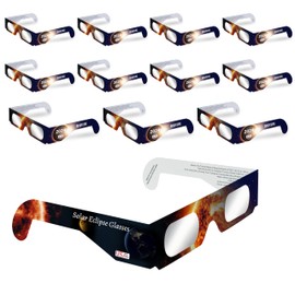 Begleri Solar Eclipse Glasses, 12 Pack CE and ISO 12312-2:2015(E) Standards Solar Eclipse Viewing Glasses Approved 2024 (Style:12 Pack 2024 Newest), Black, ‎FR-2401