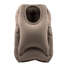 Golberg Inflatable Travel Pillow with Eye Mask – for Airplanes to Reduce Neck/Shoulder Pain – Supports Head & Chin Sleep Position in Cars/Buses/Trains/Office