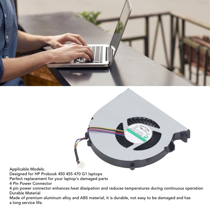 Dpofirs Replacement Laptop CPU Cooling Fan for Probook 450 455