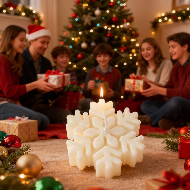 3D Snowflake Silicone Mold Christmas Candle Molds for Candle Making