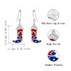 Patriotic American Flag Dangle Earrings for Women 925 Sterling Silver-4th