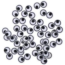 YYlingx 30PCS Black/White Eye Shape Embroidered Patch Iron on Sew on Cartoon Embroidered Patches for T-Shirt, Jeans, Shoes, Bags, Clothes Accessories