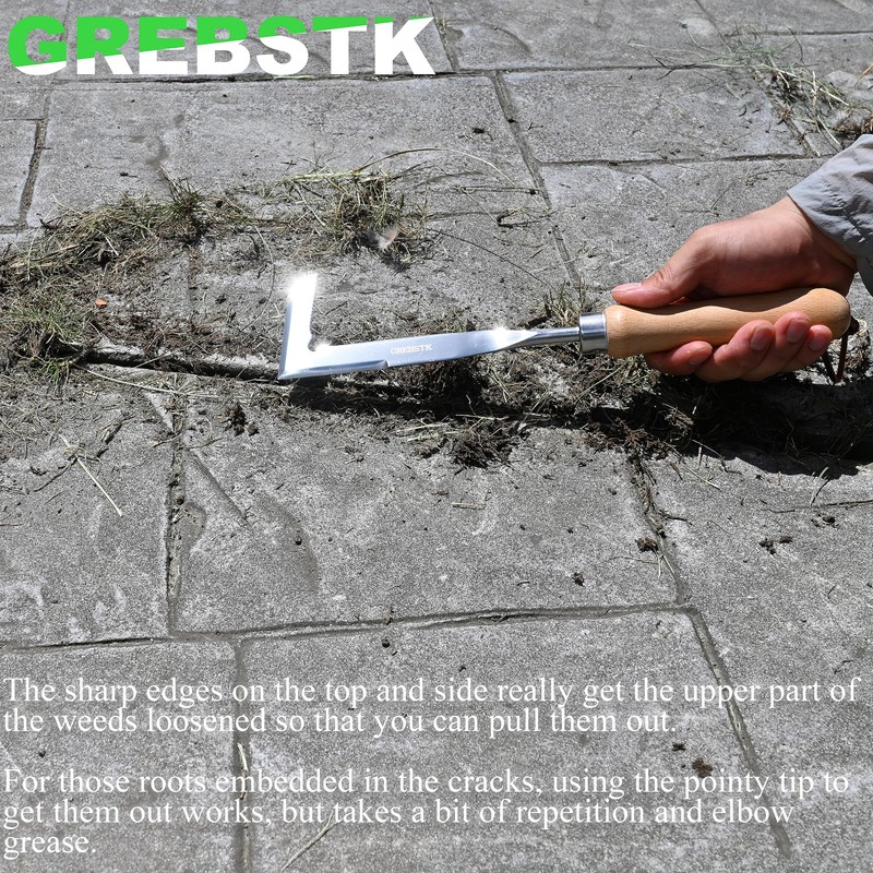 GREBSTK Crack Weeder Crevice Weeding Tool Manual Weeder Beech Handle
