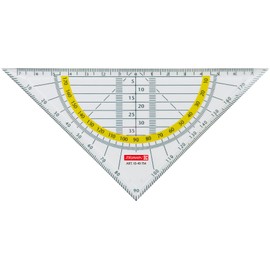 Brunnen 1049754 Geometry Set Square/Protractor for School or Office 16 cm, transparent)