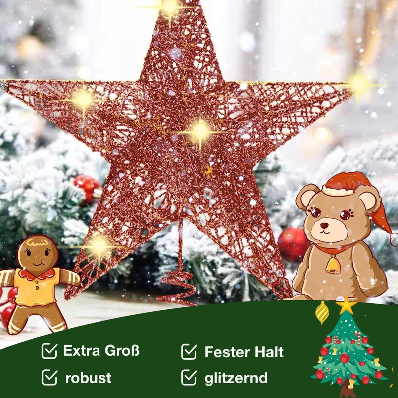 Tree Crown Star Tree Topper Hollowed Christmas Tree Topper Star