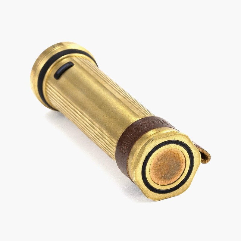 Barebones Mini Flashlight - Brass, Vintage-Style Rechargeable Flashlight with Adjustable