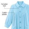 Collections Etc Women's Plush Fleece Button Front Robe with Pockets,