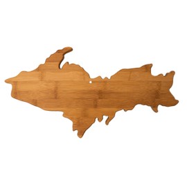 Totally Bamboo Shaped Serving & Cutting Board, Upper Peninsula - Michigan, Natural Bamboo
