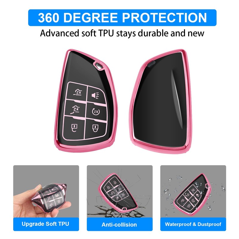 QBUC for Chevy Key Fob Cover,Soft Key Shell Case with