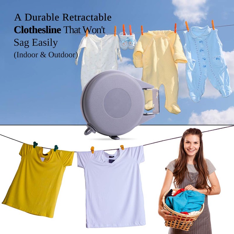 JS Hanger Drying Natural Retractable Clothesline Outdoor Indoor Laundry Line-49