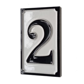 Hand Painted Black Italian Ceramic House Numbers Simple Design Tile Size 11 x 7 cm