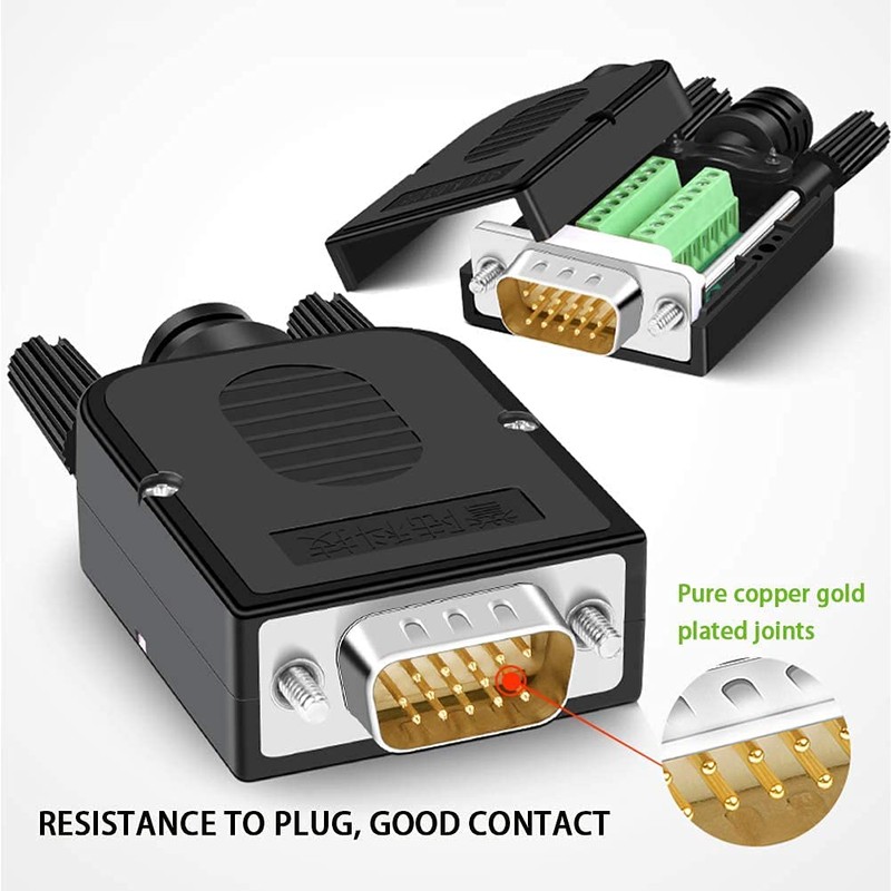 PENGLIN Solderless VGA Quick Connector 16mm Thinner 3+9 DB15 3Row