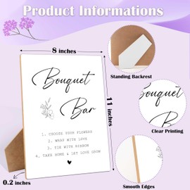 Flower Bouquet Bar Sign, 8×11 Inches Wooden Sign With Stand, Minimalist Gender Neutral Tabletop Decor for Baby Shower, Bridal Shower, Wedding Reception, Event Party Favor Supplies-14