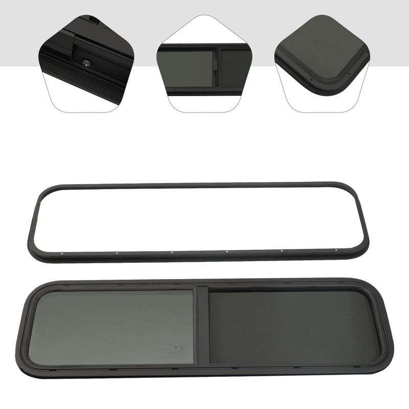 RibasuBB Horizontal RV Window, 42” W X 12” H Tinted
