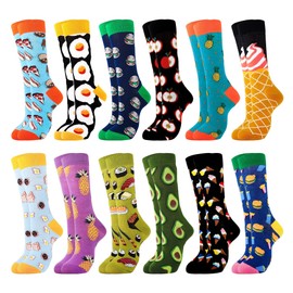 Belloxis Women's Socks 39-42 Cotton Motif Socks Cuddly Socks Calf Socks, Colorful-A30