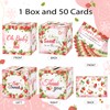 51Pcs Strawberry Diaper Raffle Tickets with Box for Baby Shower
