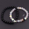 UEUC King&Queen Crown Distance Couple Bracelets His Hers Black Matte