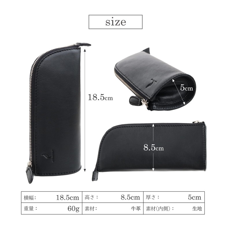 mieno Pen Case, Pen Storage, Stand Stand, Cowhide Leather, Genuine