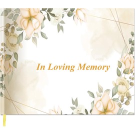 Funeral Guest Book - GuestBook for Memorial & Funeral Services, Guest Sign-in Book & Guestbook Planner, 440 Guests Entries with Name & Address, Memory Book for Funeral Guest Registry, 9" x 7", Flowers