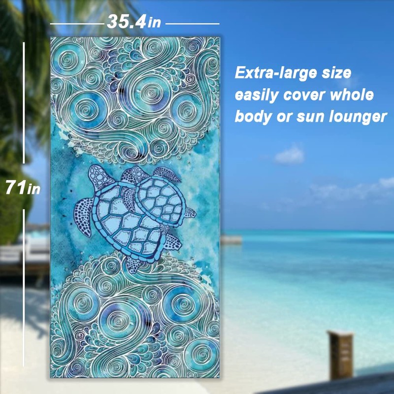 Beach Towel Quick Dry 180x90cm Pool Towels with Travel Bag,Oversized