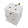 HUBIBUBI 3 Way Plug Adapter UK 3 Pin Socket Extensions