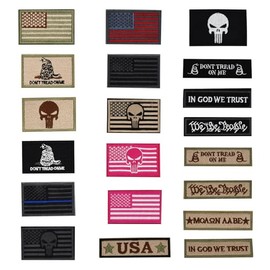 Snogisa 20 Pieces Patches Tactical Morale Full Embroidery Patch Set,Military Funny Patch Full Embroidered Appliques for Tactical Gear (20 Pieces-3)