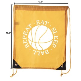 Mato & Hash Basketball Drawstring Bags with 3,6, and 10 pack Bulk Options 10PK Athletic Gold CA2500Basketball S6