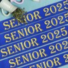 8 Pack Senior 2025 Sash, Gold Glitter Royal Blue Satin