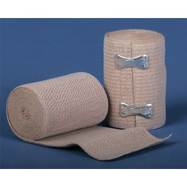 Medline Soft-Wrap Elastic Bandages, Nonsterile, 6" x 5 yd., with Clips, 10 Count