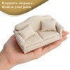CHAMBERY 1:12 Scale Miniature Couch Wooden Sofa Dollhouse, Khaki